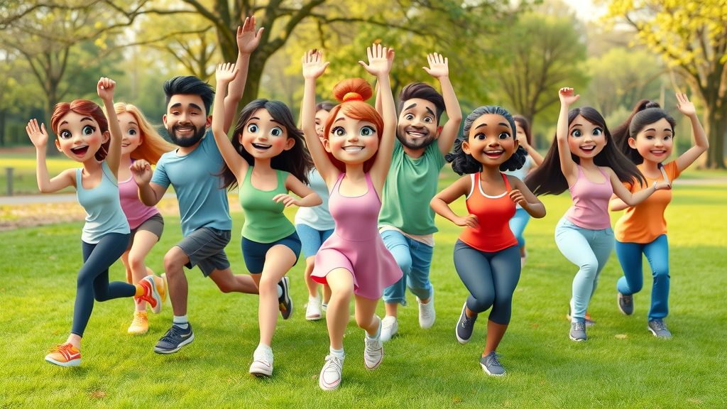 group exercising to manage sibo and weight gain in park