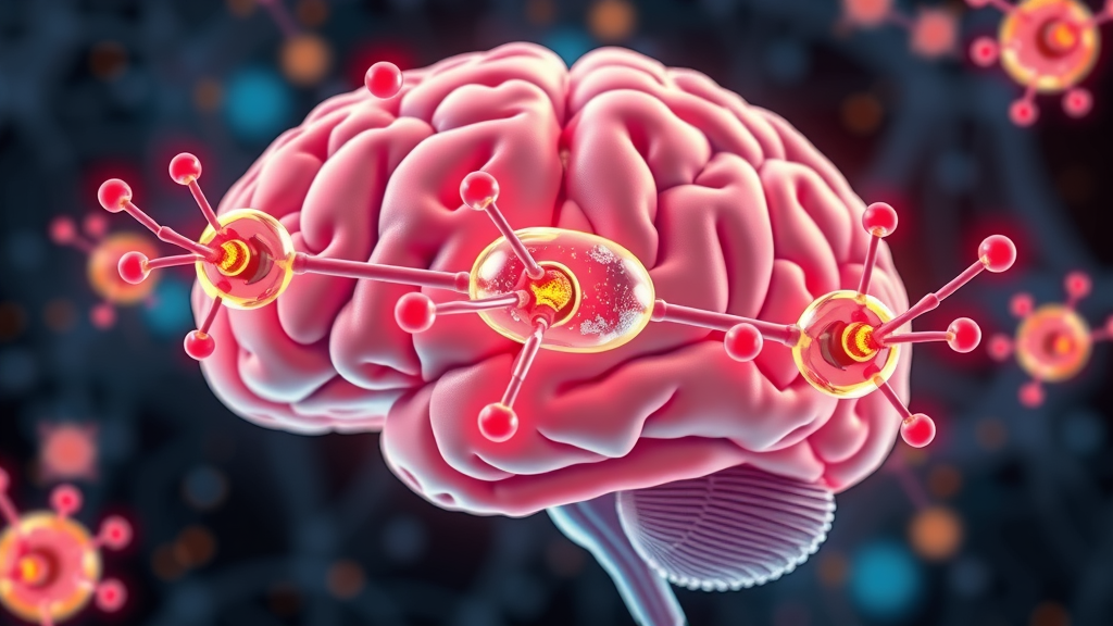 Illustration of naloxone molecules binding to opioid receptors, showing rapid reversal action in the brain during opioid overdose
