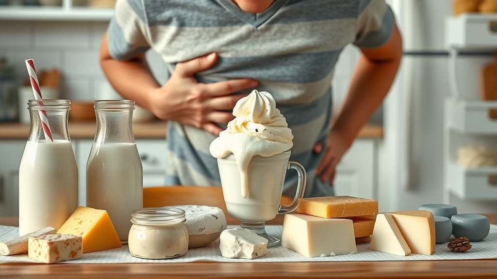 Selection of dairy products - dairy product, milk, cheese, ice cream, hard to digest