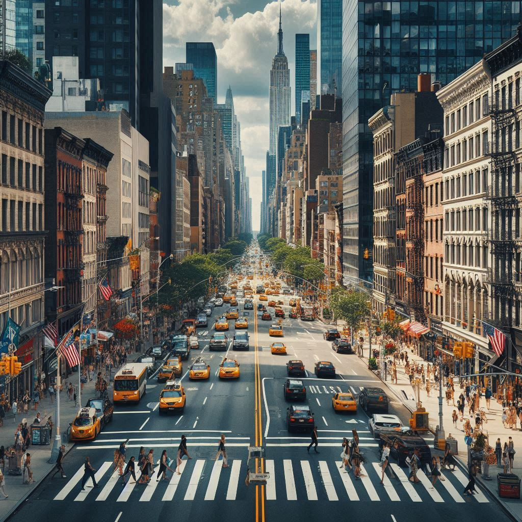 Busy New York City Street