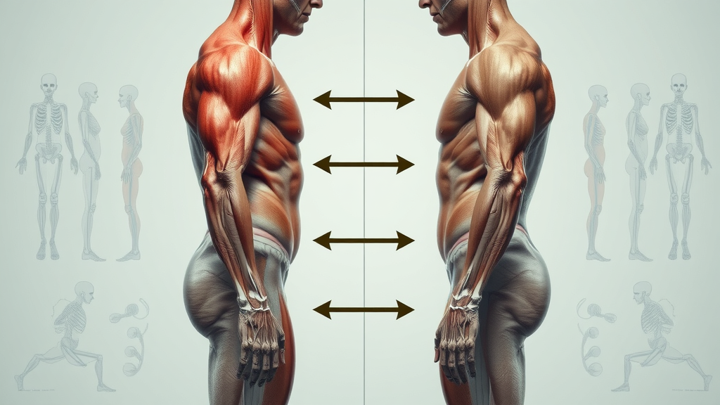 mature muscles vs. atrophied muscles in older adults resistance band anatomy diagram