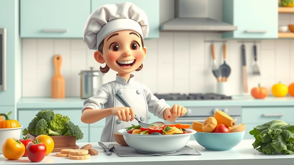 bright kitchen scene, healthy cook preparing calcium rich foods for bone health