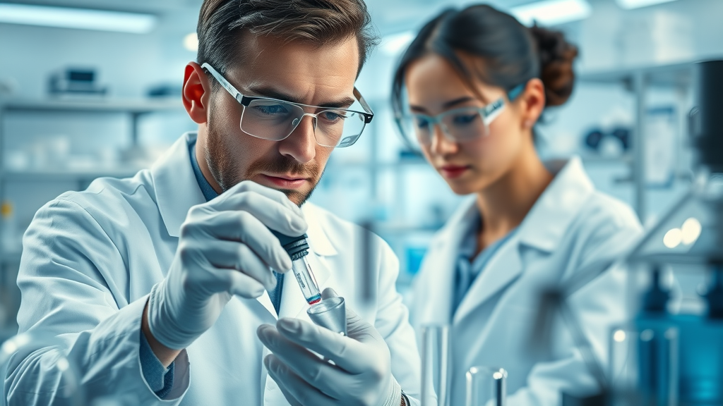 scientist analyzing hormone samples for study on alcohol and adolescent growth in a laboratory