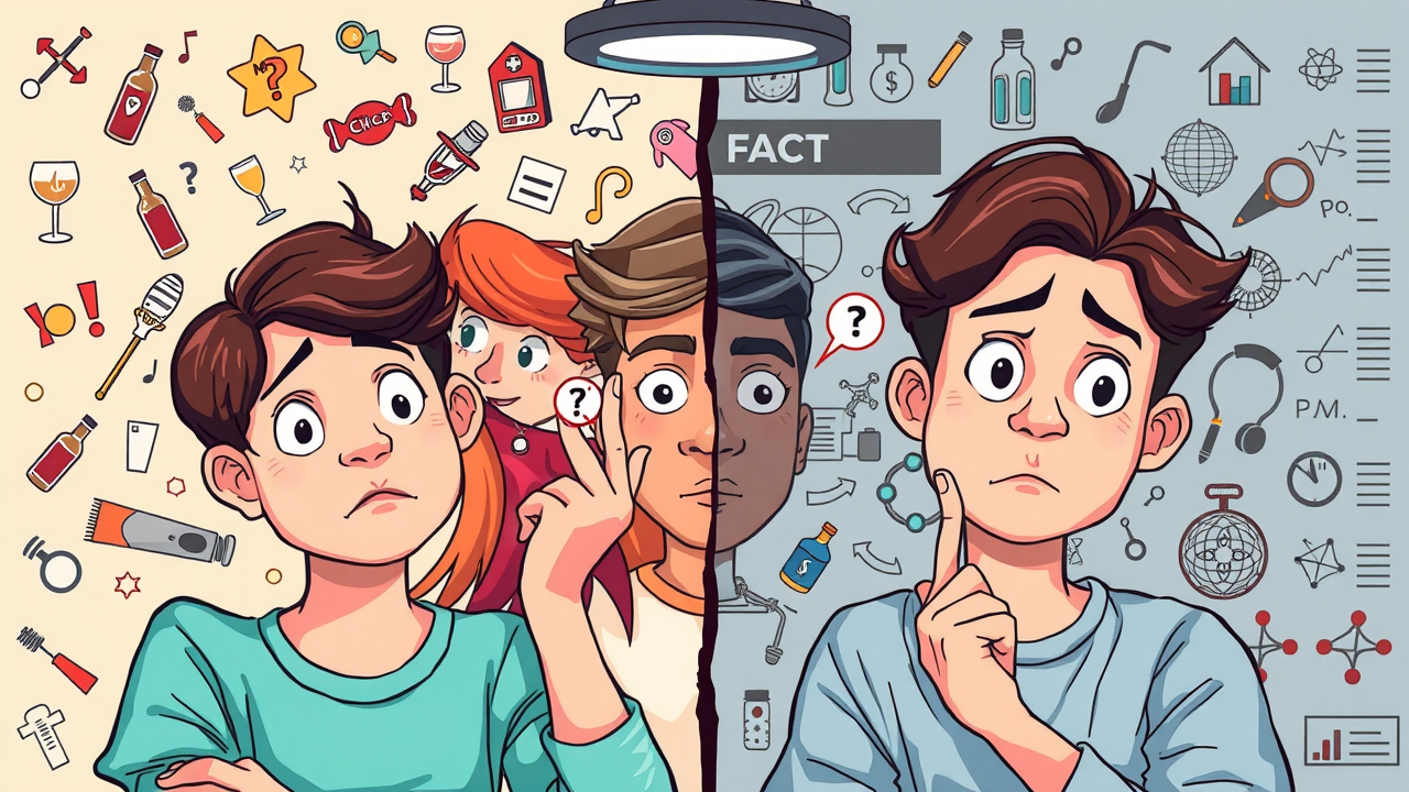 split image showing myth vs facts about does alcohol stunt growth for teens