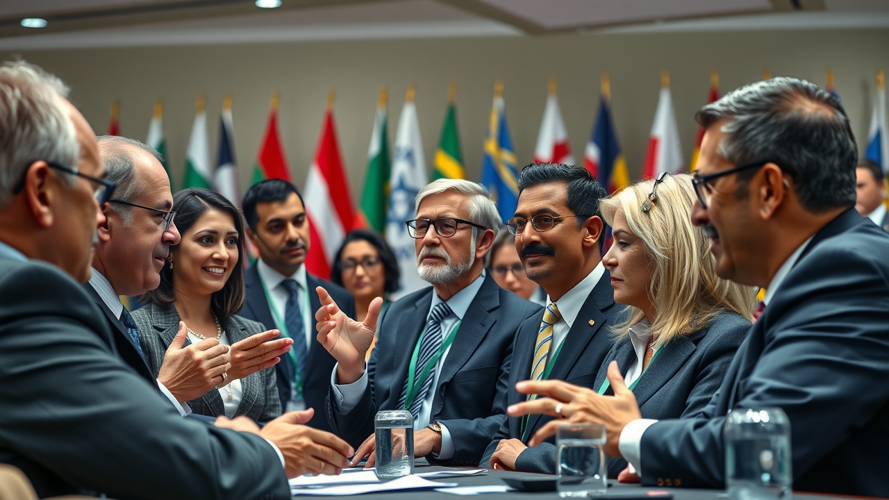 International summit on food safety, regulators discussing sodium nitrite in food additives, global perspectives, photorealistic