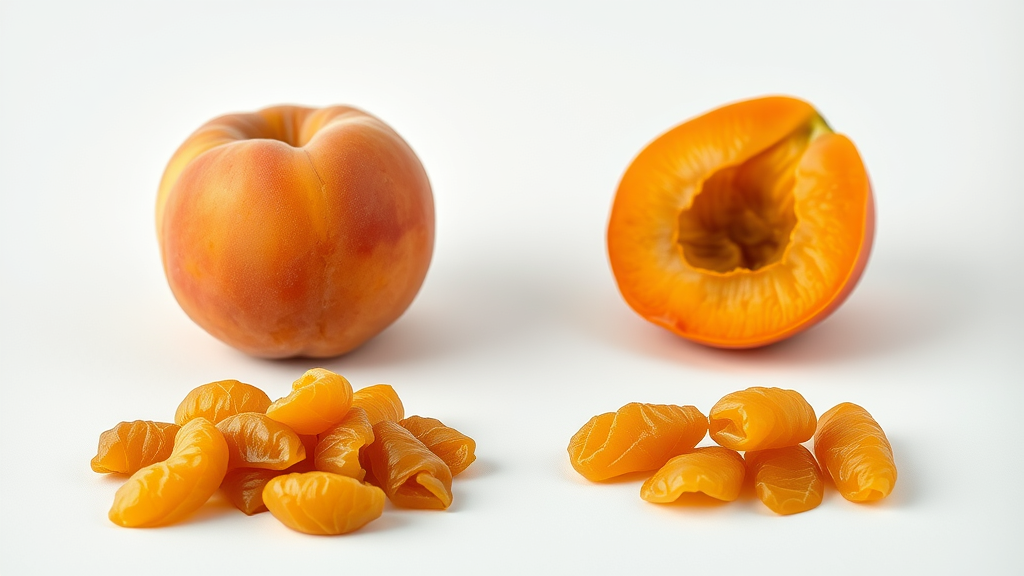 fresh apricot and dried apricots side-by-side, comparing nutritional benefits for digestion and gut health