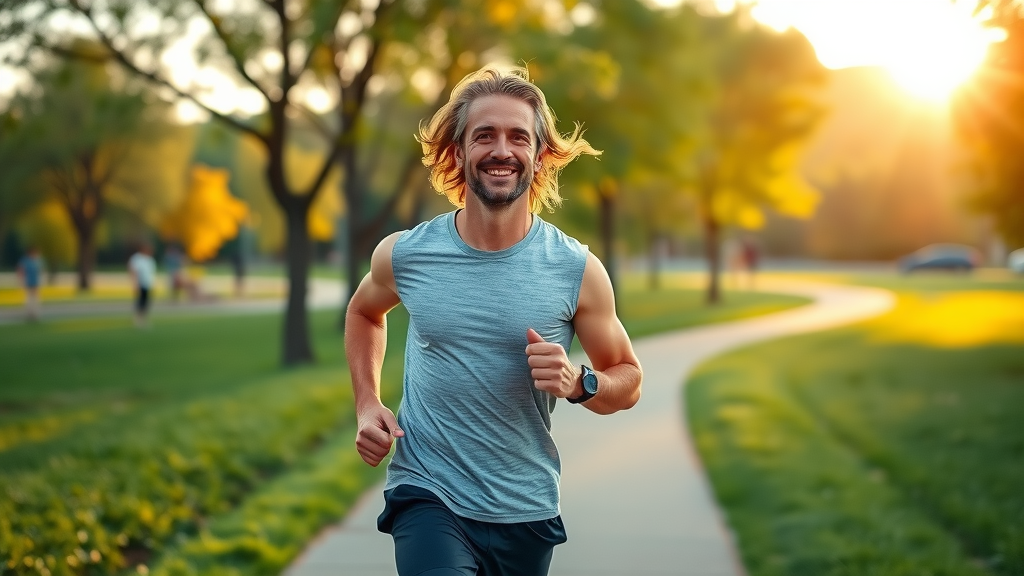 Energetic adult male jogging to represent positive effects of flaxseed beyond testosterone