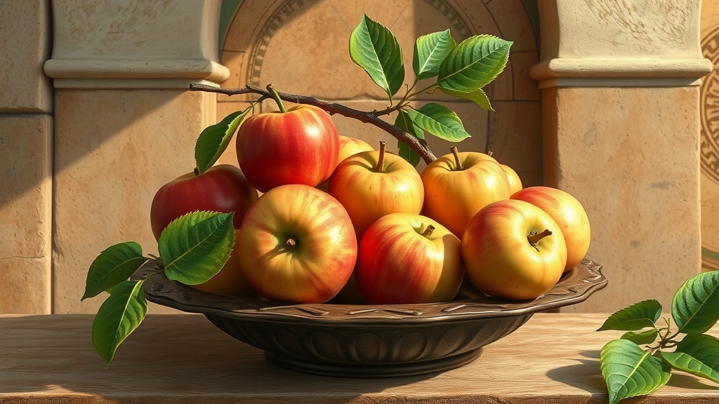 Historical depiction of Lady (Api) apple, the world