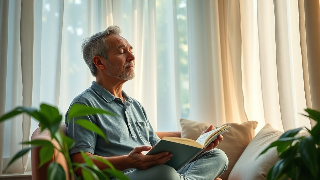 North Carolina resident practicing mindfulness and breathing exercises to protect mental health during hurricane season