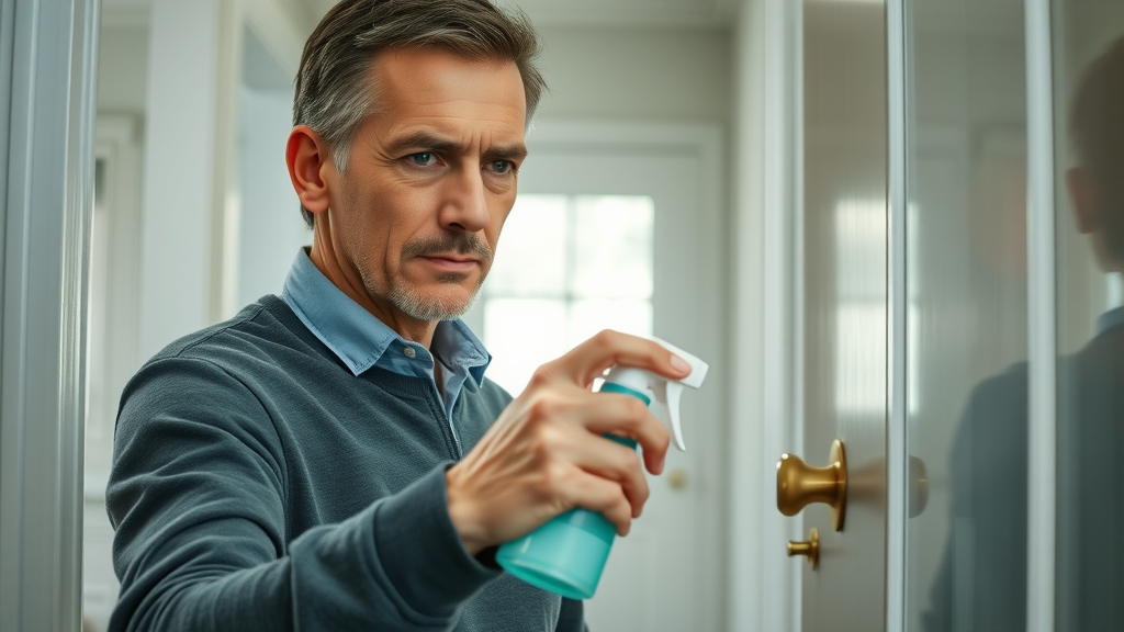 Cleaning and disinfecting doorknob to prevent flu virus transmission at home