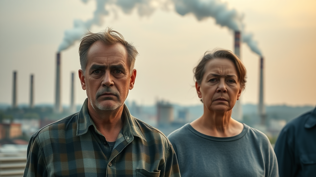 Worried North Carolina residents near industrial smokestacks emitting pollution, industrial emissions north carolina lung health