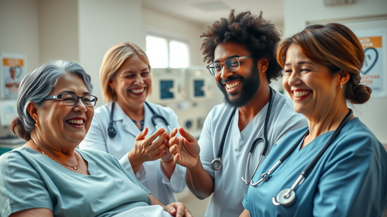 inspirational medical professionals in North Carolina with organ donation awareness, smiling with grateful organ recipients