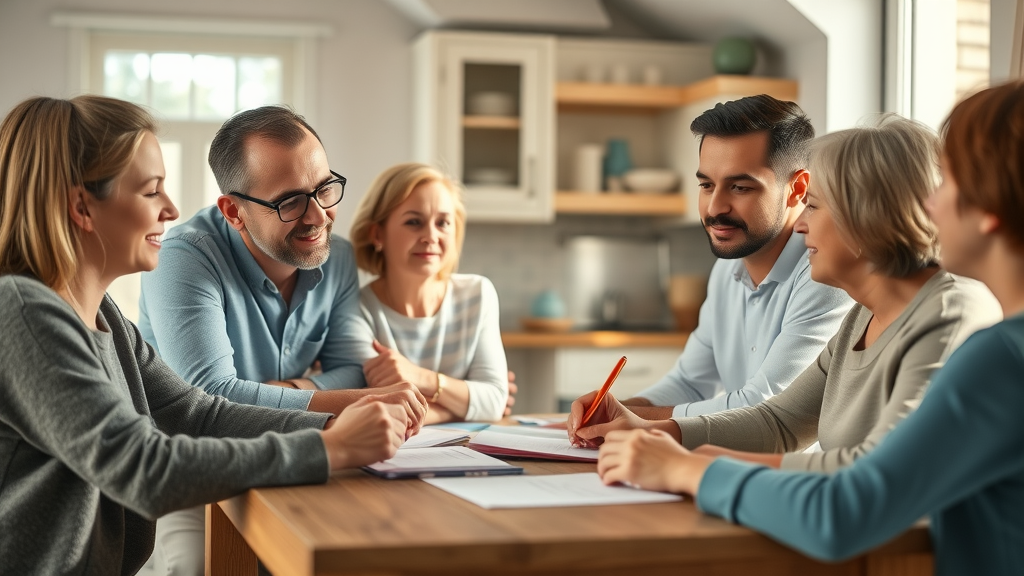 North Carolina family discussing organ donor registration in a cozy home