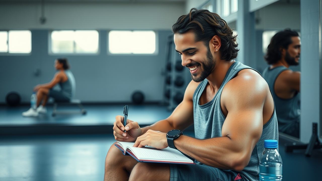 Relaxed athlete journaling after training, focusing on recovery and mental strategies for athletes