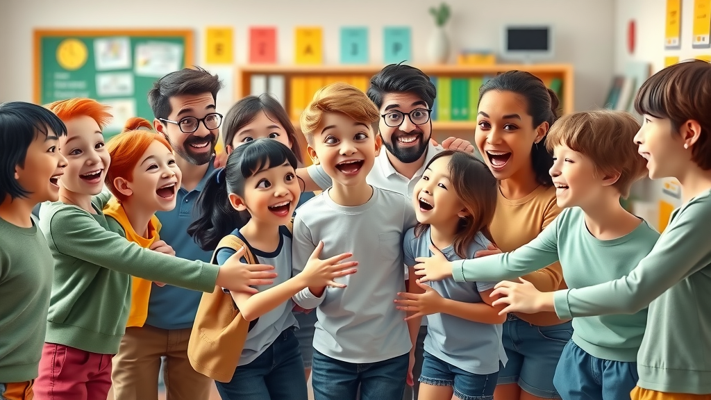 enthusiastic carolina students and educators in a playful resilience training workshop, supportive environment for building resilience in north carolina