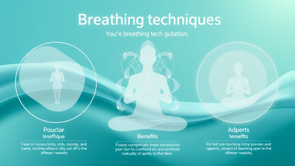 visual infographic showing three popular breathing exercises and their stress-relieving benefits