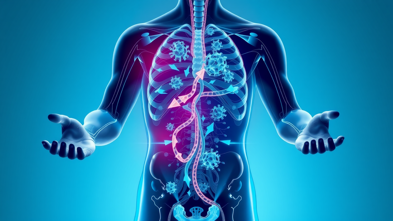 hydration pathways in human body supporting flu recovery and immune system, informative graphic