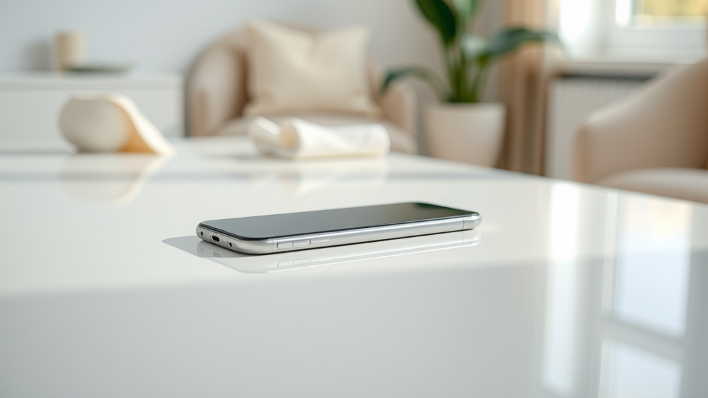 clean mobile phone disinfect your mobile devices on white table in a minimalist bright setting