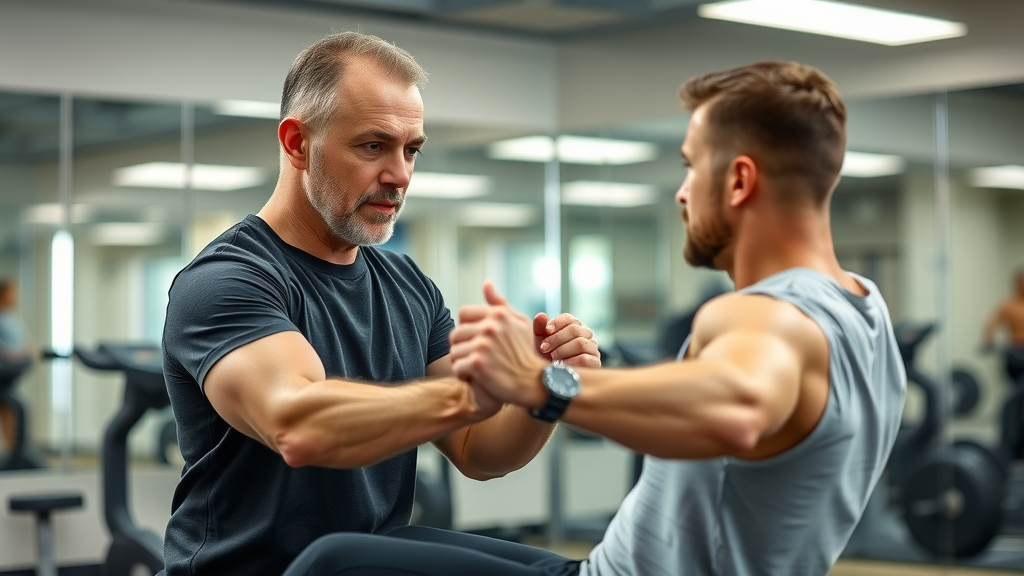 personal trainer demonstrating proper sit up form and correcting client, ensuring effective and safe sit ups and leg raises exercise