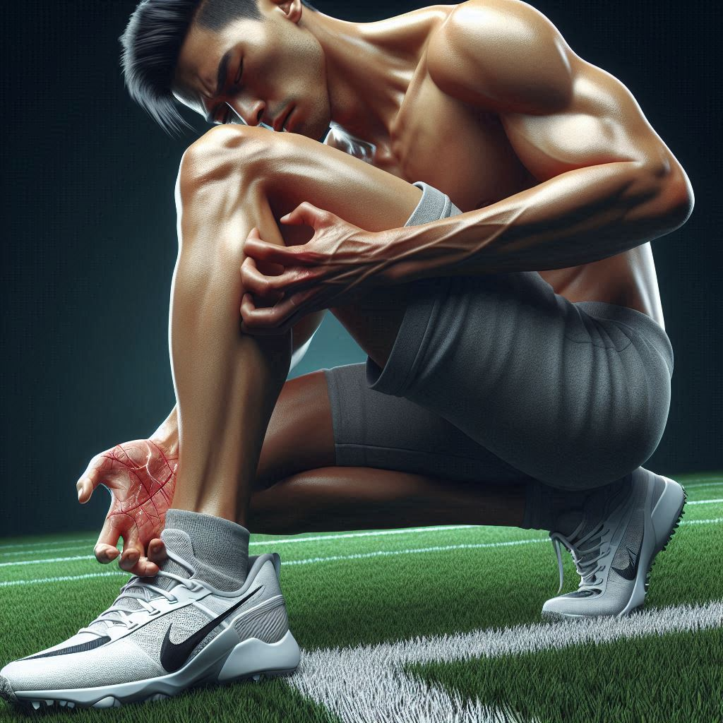 athlete experiencing discomfort in foot